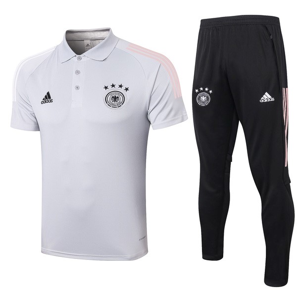 Polo Football Allemagne Ensemble Complet 2020 Gris